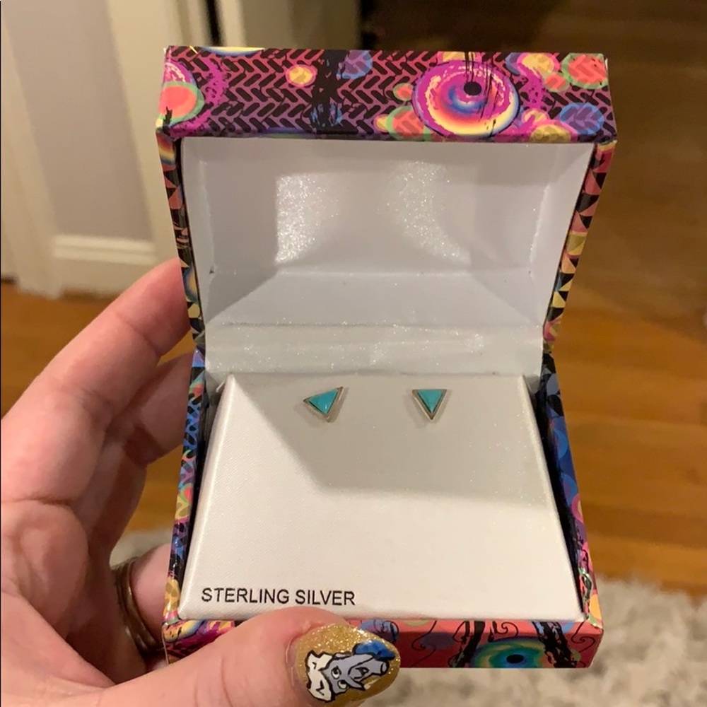 Sterling silver and turquoise studs